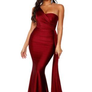 Portia and Scarlett One Shoulder Burgundy Dress